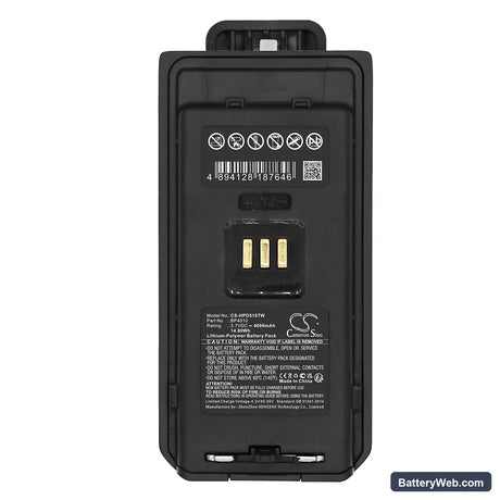 Hytera AP510 Replacement Battery, 3.7V, 4000mAh, Li-Polymer 5