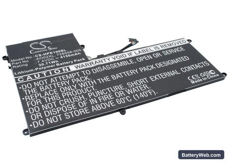 HP ElitePad 1000 Replacement Battery, 7.4V, 4150mAh, Li-Polymer 2