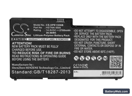 HP Envy 13 Replacement Battery, 14.8V, 2700mAh, Li-Polymer 5