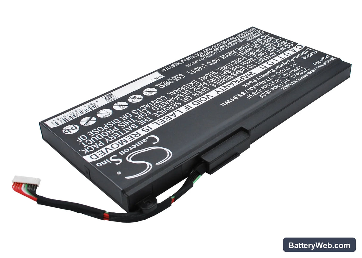 HP Envy 17-3000 Replacement Battery, 11.1V, 7740mAh, Li-Polymer 2