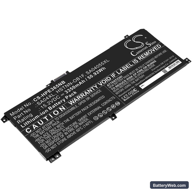 HP Envy X360 15-DS0002NC Replacement Battery, 15.2V, 3350mAh, Li-ion 1