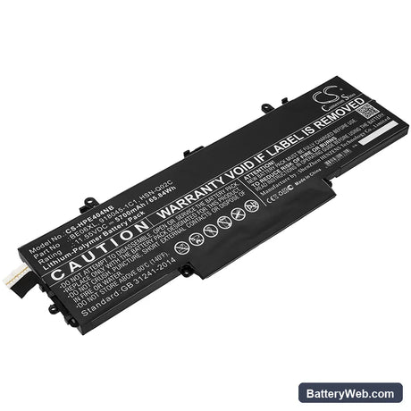 HP EliteBook 1040 G4 Replacement Battery, 11.55V, 5700mAh, Li-Polymer 1