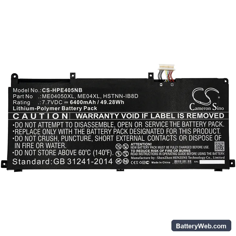 HP Elite x2 1013 Replacement Battery, 7.7V, 6400mAh, Li-Polymer 3