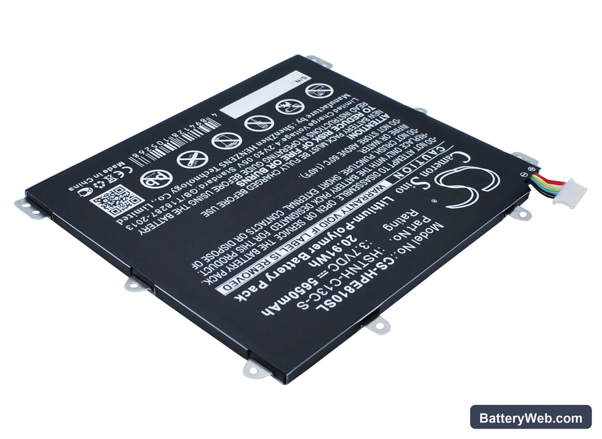 HP Slate 8 Pro Replacement Battery, 3.7V, 5650mAh, Li-Polymer 3