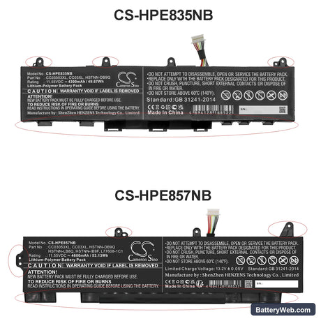 HP EliteBook 835 G7 23Y57EA Replacement Battery, 11.55V, 4300mAh, Li-Polymer 6