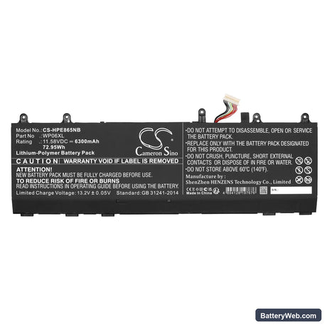 HP Elitebook 865 G9 6H724UT Replacement Battery, 11.58V, 6300mAh, Li-Polymer 3