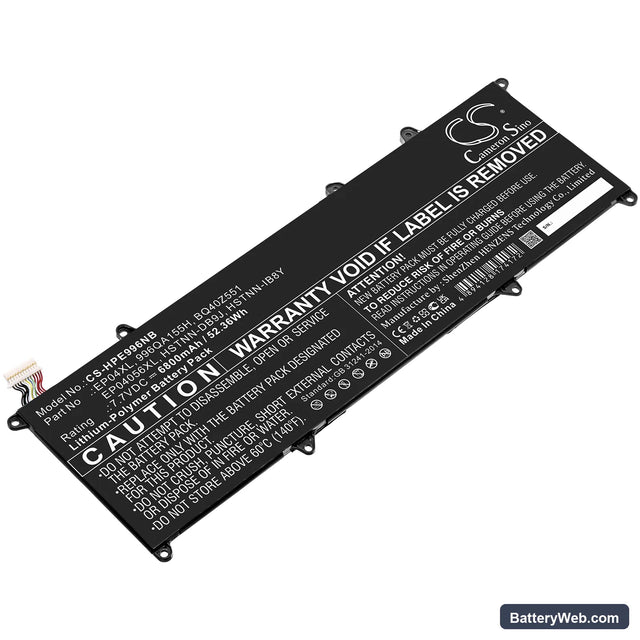 HP Elite Dragonfly G1 Replacement Battery, 7.7V, 6800mAh, Li-Polymer 1