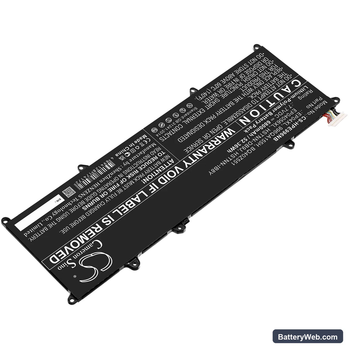 HP Elite Dragonfly G1 Replacement Battery, 7.7V, 6800mAh, Li-Polymer 2