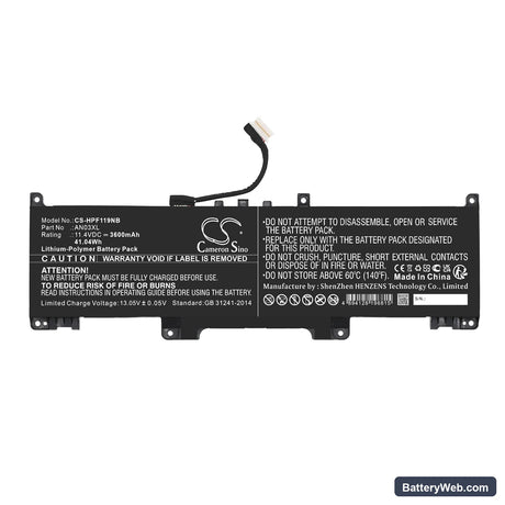 HP Pro x360 Fortis 11 G9 Replacement Battery, 11.4V, 3600mAh, Li-Polymer 3