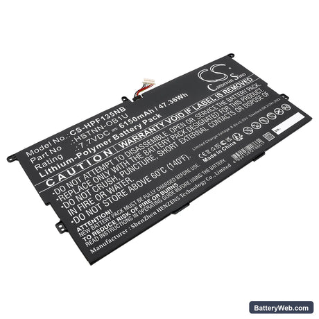 HP Elite Folio 13.5 inch 2-in-1 Replacement Battery, 7.7V, 6150mAh, Li-Polymer 1