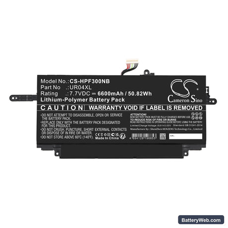 HP Dragonfly Folio G3 Replacement Battery, 7.7V, 6600mAh, Li-Polymer 3