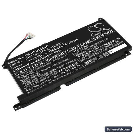 HP Pavilion Gaming 15-ec0020ng Replacement Battery, 11.55V, 4500mAh, Li-Polymer 1