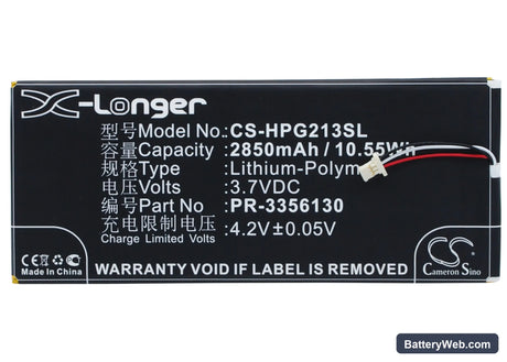 HP Slate 7 G2 1311 Replacement Battery, 3.7V, 2850mAh, Li-Polymer 1