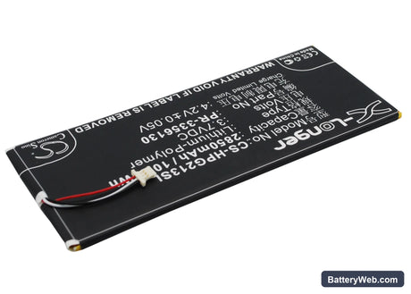 HP Slate 7 G2 1311 Replacement Battery, 3.7V, 2850mAh, Li-Polymer 2