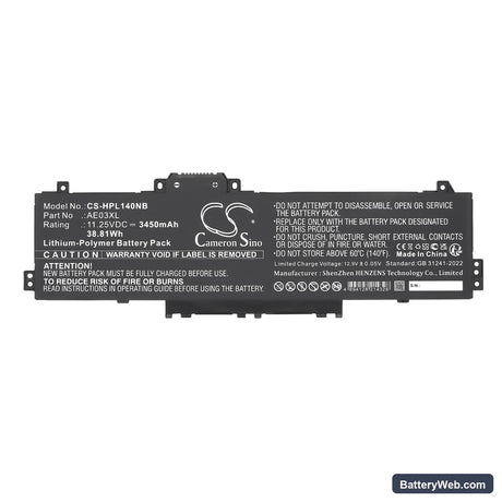 HP 14-EE0000 Replacement Battery, 11.25V, 3450mAh, Li-Polymer 5