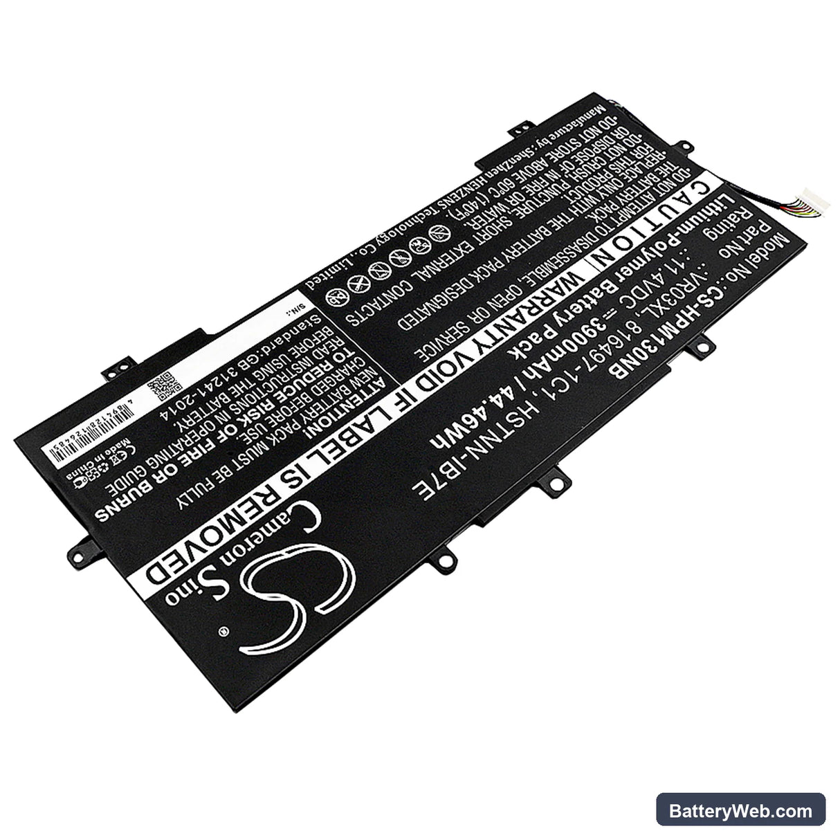 HP Pavilion 13-D Replacement Battery, 11.4V, 3900mAh, Li-Polymer 2