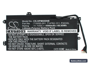 hp Replacement Battery, 11.1V, 4500mAh, Li-Polymer 1