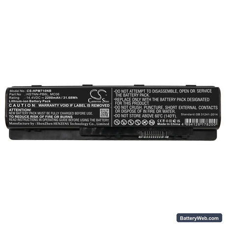 HP Envy M7-N000 Replacement Battery, 14.4V, 2200mAh, Li-ion 3