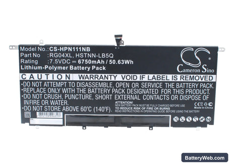 HP Spectre 13-3000 Replacement Battery, 7.5V, 6750mAh, Li-Polymer 1
