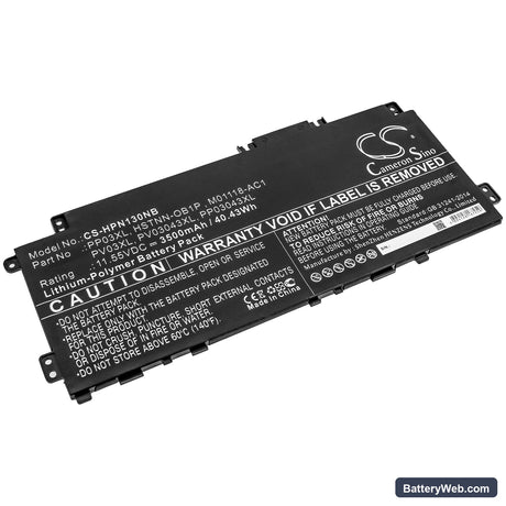 HP Pavilion 13-bb0005TU Replacement Battery, 11.55V, 3500mAh, Li-Polymer 1