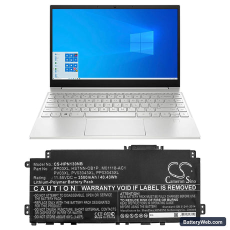 HP Pavilion 13-bb0005TU Replacement Battery, 11.55V, 3500mAh, Li-Polymer 5