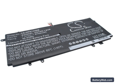 HP Chromebook 14 Replacement Battery, 7.5V, 6750mAh, Li-Polymer 2