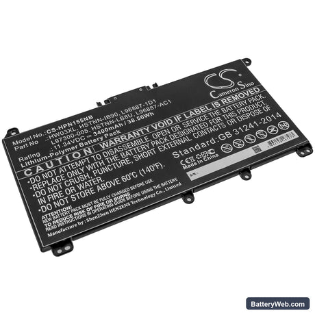 HP Pavilion 15 EG0073CL Replacement Battery, 11.34V, 3400mAh, Li-Polymer 1