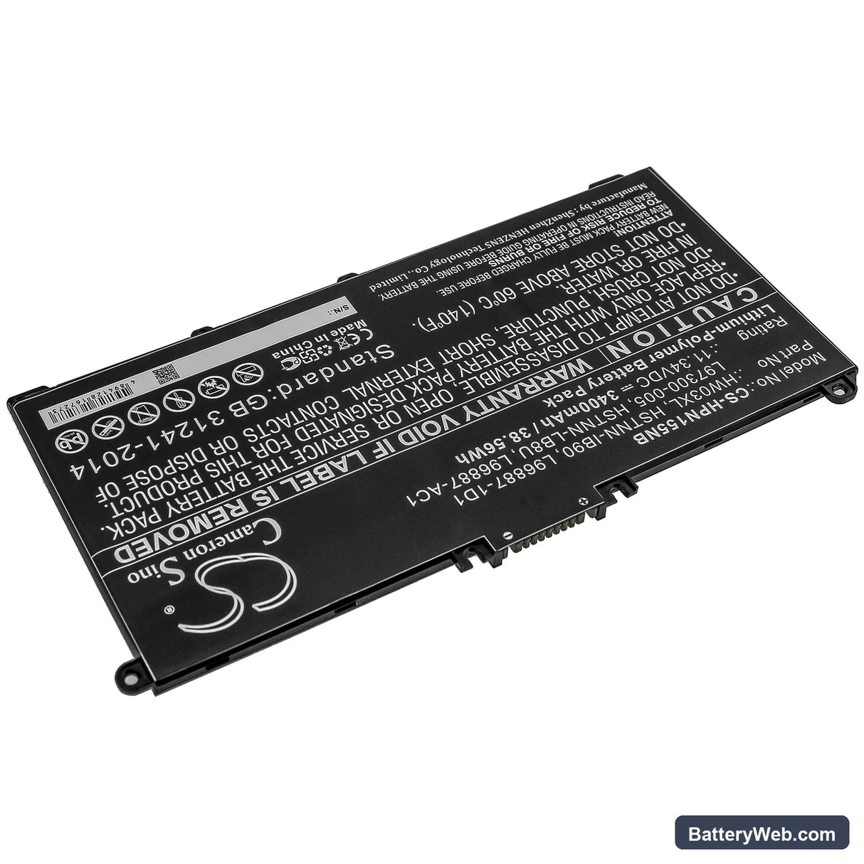 HP Pavilion 15 EG0073CL Replacement Battery, 11.34V, 3400mAh, Li-Polymer 2