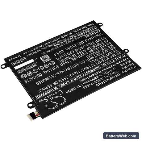 HP Notebook x2 Replacement Battery, 7.4V, 4200mAh, Li-Polymer 2