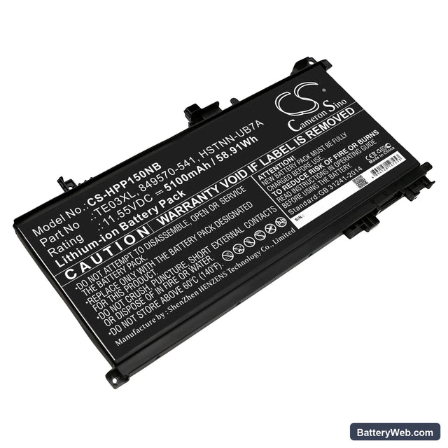 HP Pavilion 15 UHD Replacement Battery, 11.55V, 5100mAh, Li-ion 1