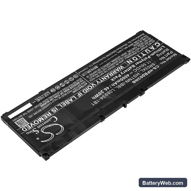 HP Pavilion 15-CX0058WM Replacement Battery, 11.55V, 4000mAh, Li-Polymer 2