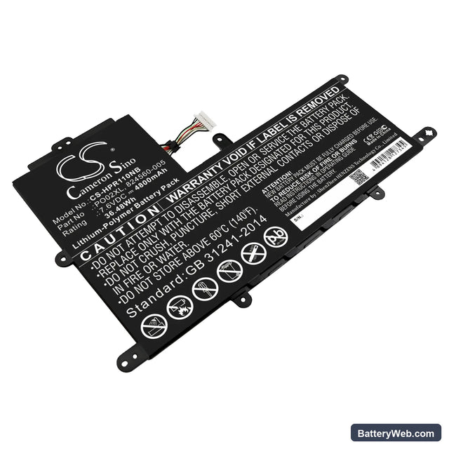 HP Stream 11-R015WN Replacement Battery, 7.6V, 4800mAh, Li-Polymer 1
