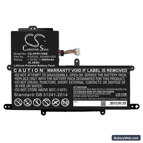 HP Stream 11-R015WN Replacement Battery, 7.6V, 4800mAh, Li-Polymer 3