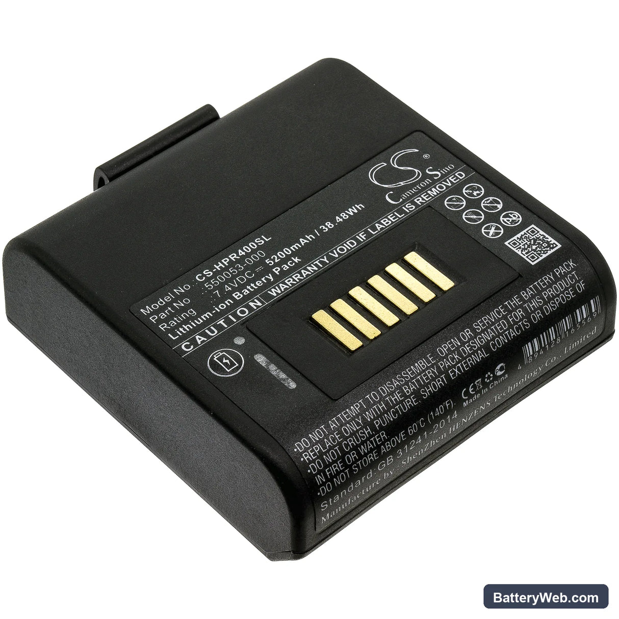 Intermec RP4 Replacement Battery, 7.4V, 5200mAh, Li-ion 1