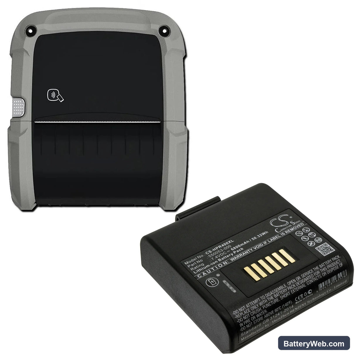 Honeywell RP4 Replacement Battery, 7.4V, 6800mAh, Li-ion 4
