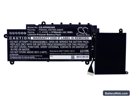HP Stream 11 Replacement Battery, 11.4V, 3700mAh, Li-Polymer 5