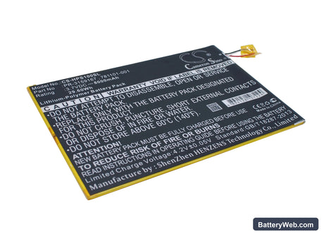 HP Slate 10 Plus Replacement Battery, 3.7V, 8000mAh, Li-Polymer 2