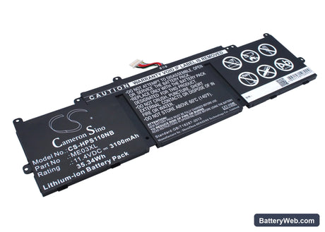 HP Stream 11-D001DX Replacement Battery, 11.4V, 3100mAh, Li-ion 1