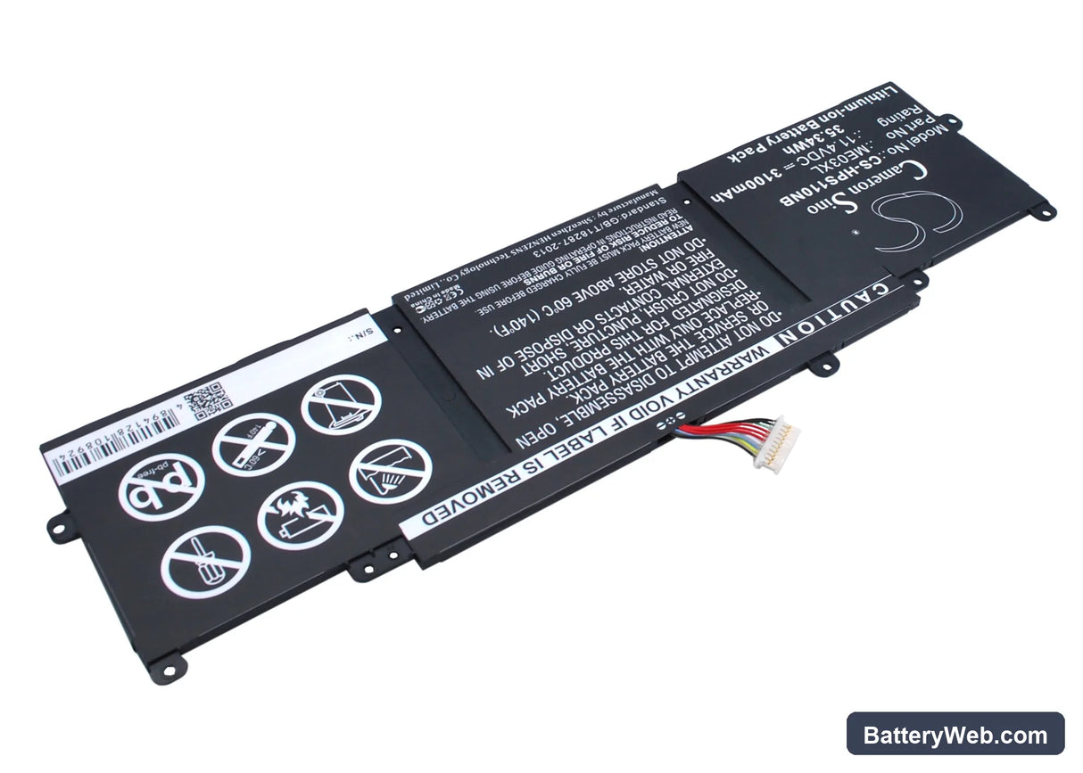 HP Stream 11-D001DX Replacement Battery, 11.4V, 3100mAh, Li-ion 2