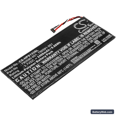 HP 7 Plus G2 Replacement Battery, 3.7V, 2400mAh, Li-Polymer 1