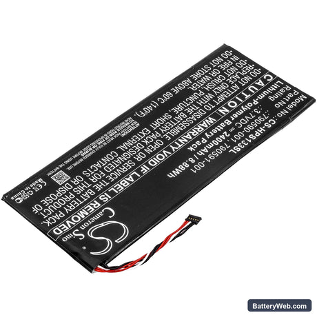 HP 7 Plus G2 Replacement Battery, 3.7V, 2400mAh, Li-Polymer 2