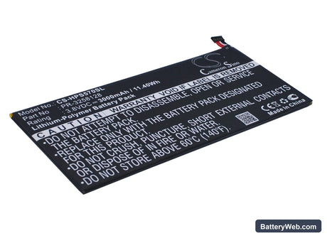 HP Stream 7 5700 Replacement Battery, 3.8V, 3000mAh, Li-Polymer 2