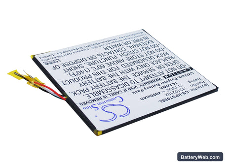 HP Slate 7 Extreme Replacement Battery, 3.7V, 4000mAh, Li-Polymer 3