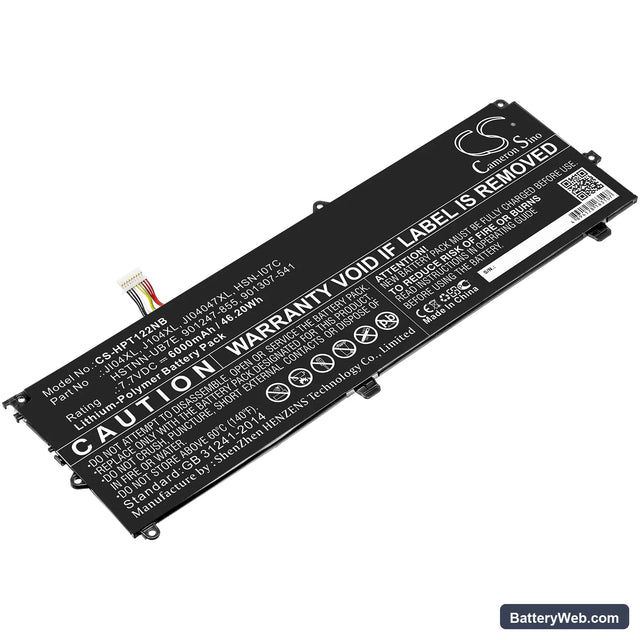 HP Elite X2 1012 G2 (1KE45AW) Replacement Battery, 7.7V, 6000mAh, Li-Polymer 1