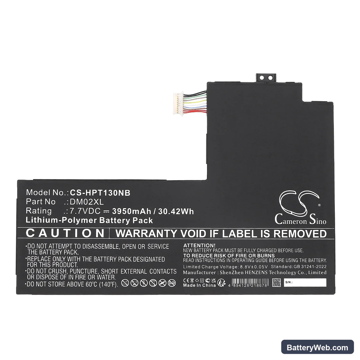 HP 11-BE0013DX Replacement Battery, 7.7V, 3950mAh, Li-Polymer 3