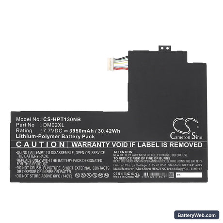 HP 11-BE0013DX Replacement Battery, 7.7V, 3950mAh, Li-Polymer 3