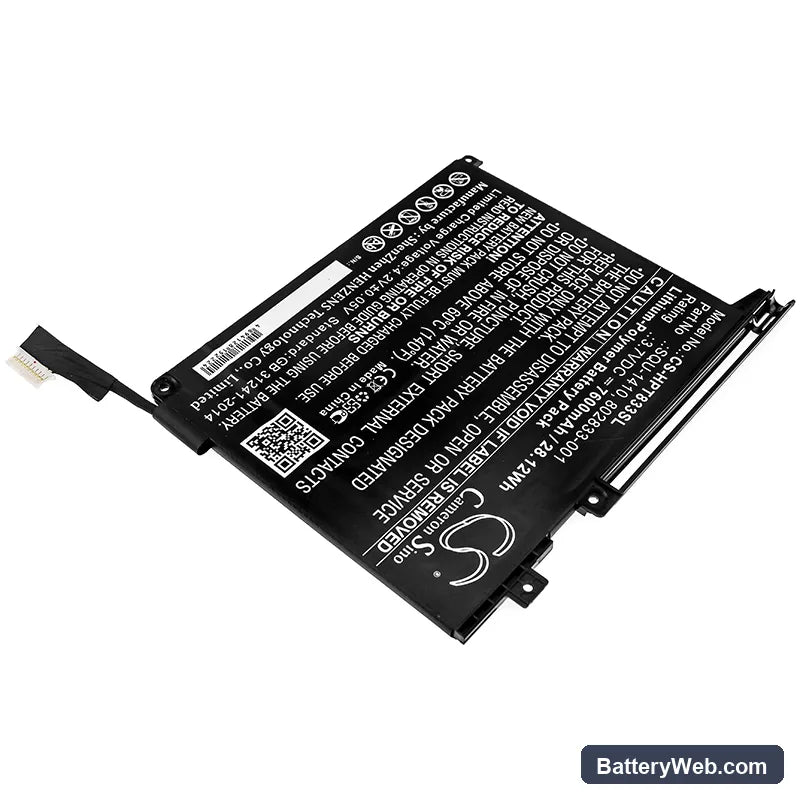 HP Pro Tablet 10 EE G1(H9X71EA) Replacement Battery, 3.7V, 7600mAh, Li-Polymer 2
