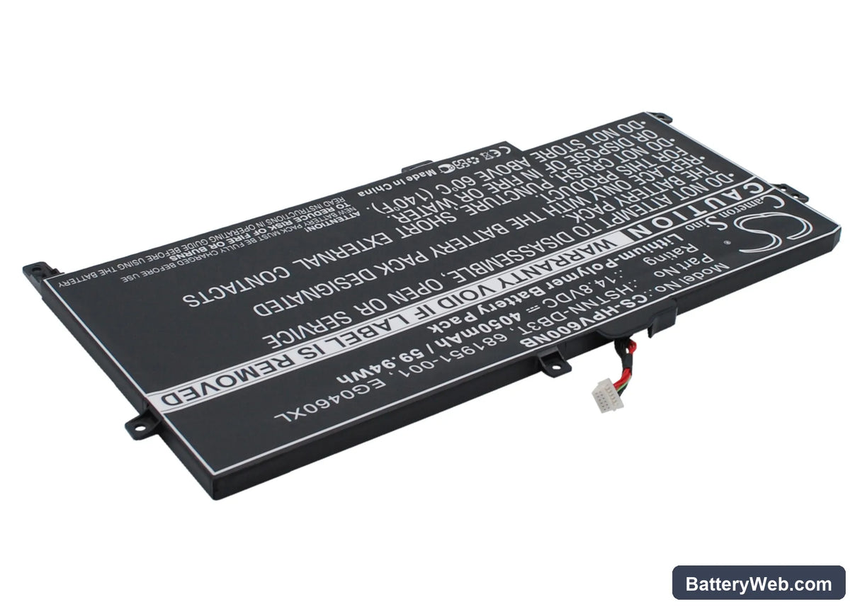 HP Envy Sleekbook 6 Replacement Battery, 14.8V, 4050mAh, Li-Polymer 3