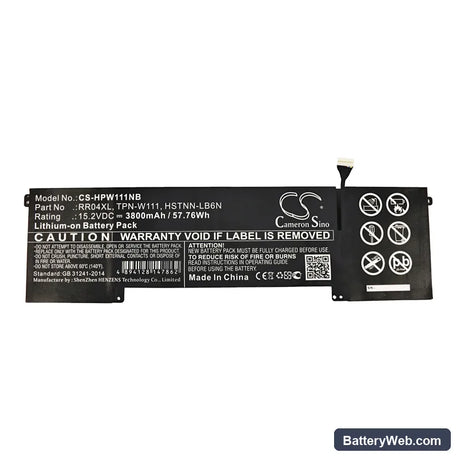 HP Omen 15-5000NW Replacement Battery, 15.2V, 3800mAh, Li-ion 3