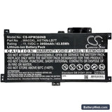 HP Pavilion X360 15-BK150SA Replacement Battery, 11.1V, 3950mAh, Li-ion 3